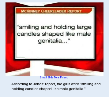 texas cheerleader candles male genitalia