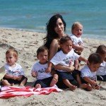 Octomom At Beach With Kids
