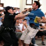 Andrew Meyer is arrested by security