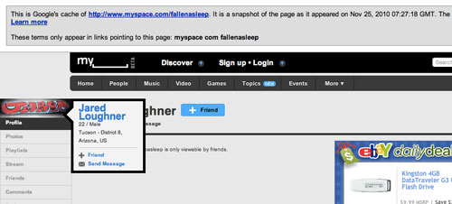 Jared Lee Laughner Myspace