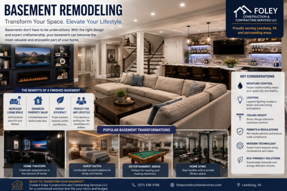finished basement remodel in Leesburg