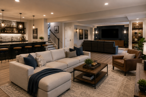 finished basement remodel in Leesburg