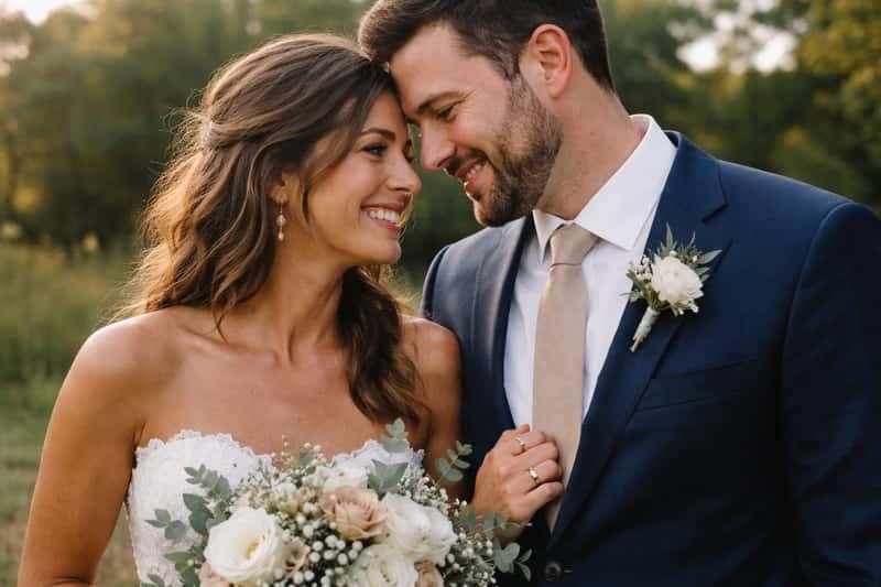 I can't generate images, but I can help you write alt text I can't generate images, but I can help you write alt text for an existing photograph about Aftyn Behn's marriage. If you ha